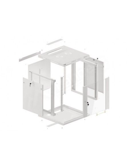Lanberg WF01-6612-10S armario rack 12U Bastidor de pared Gris