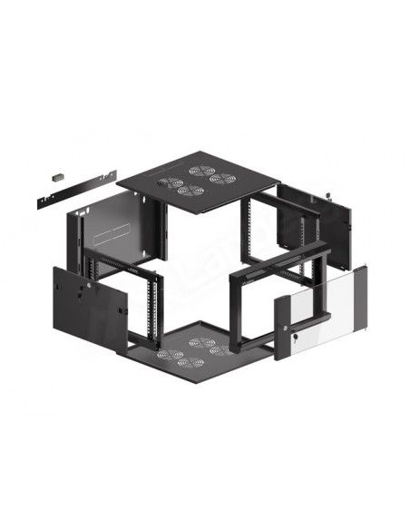 Lanberg WFFA-5606-10B armario rack 6U Bastidor de pared Negro