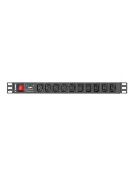 Lanberg PDU-10I-0200-IEC-BK unidad de distribución de energía (PDU) 10 salidas AC 1U Negro