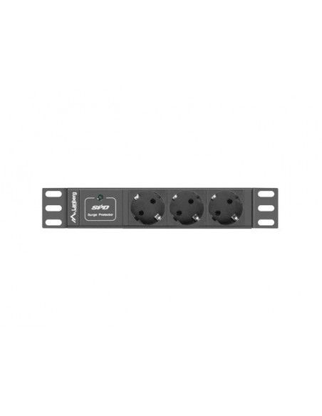 Lanberg PDU-03F-0200-BK unidad de distribución de energía (PDU) 3 salidas AC 1U Negro