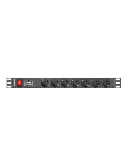 Lanberg PDU-07F-0200-BK unidad de distribución de energía (PDU) 7 salidas AC 1U Negro