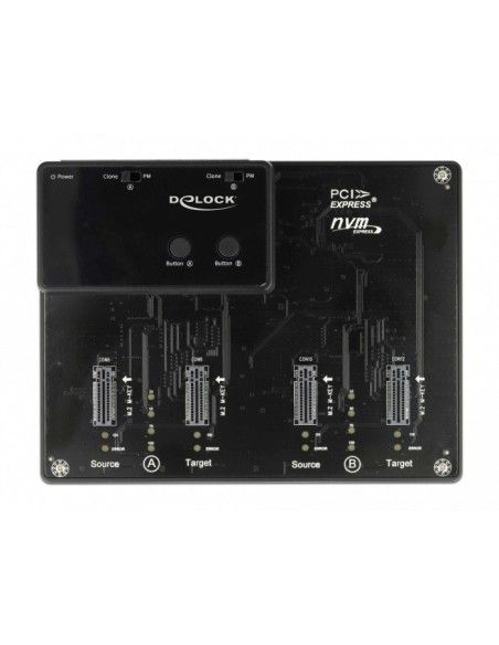 DeLOCK 64124 base de conexión para disco duro USB 3.2 Gen 2 (3.1 Gen 2) Type-C Negro