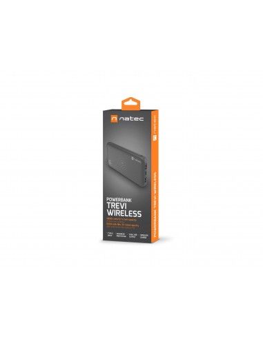 NATEC Trevi Wireless 10000 mAh Polímero de litio Cargador inalámbrico Negro