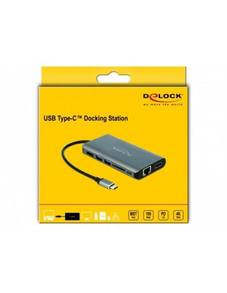 DeLOCK 87683 base para portátil y replicador de puertos Alámbrico USB 3.2 Gen 1 (3.1 Gen 1) Type-C Gris