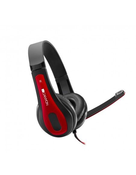 Canyon HSC-1 Auriculares Alámbrico Diadema Llamadas Música Negro, Rojo