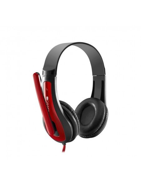 Canyon HSC-1 Auriculares Alámbrico Diadema Llamadas Música Negro, Rojo