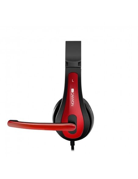 Canyon HSC-1 Auriculares Alámbrico Diadema Llamadas Música Negro, Rojo