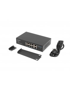 Lanberg RSFE-8P-2GE-120 switch No administrado Gigabit Ethernet (10 100 1000) Energía sobre Ethernet (PoE) 1U Negro