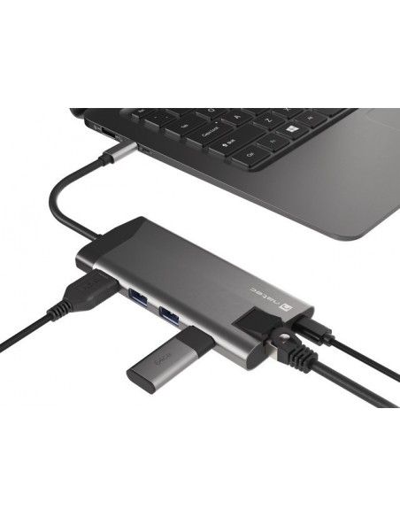 NATEC Fowler Plus USB Tipo C 1000 Mbit s Negro, Gris