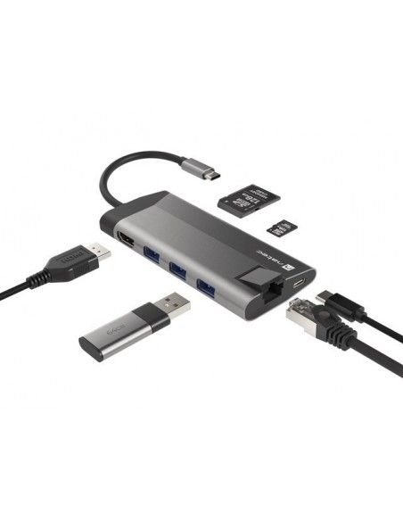 NATEC Fowler Plus USB Tipo C 1000 Mbit s Negro, Gris