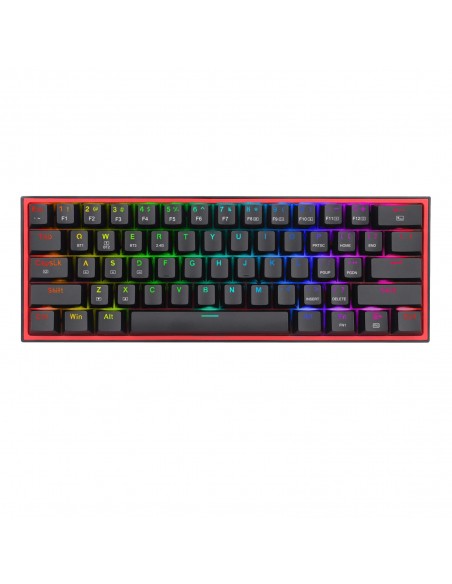 REDRAGON K616-RGB B teclado USB + RF Wireless + Bluetooth QWERTY Inglés Negro, Rojo