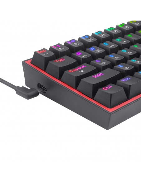 REDRAGON K616-RGB B teclado USB + RF Wireless + Bluetooth QWERTY Inglés Negro, Rojo
