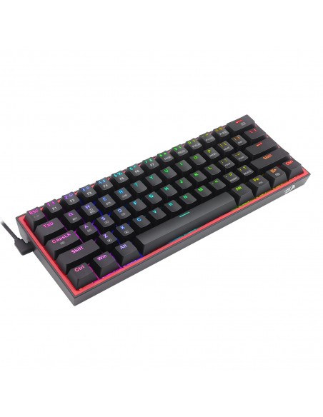 REDRAGON K616-RGB B teclado USB + RF Wireless + Bluetooth QWERTY Inglés Negro, Rojo