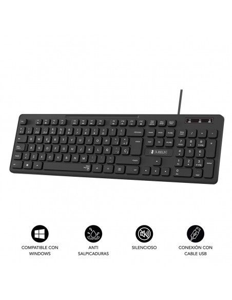 SUBBLIM Teclado Ergonómico Business Slim Silencioso con cable USB