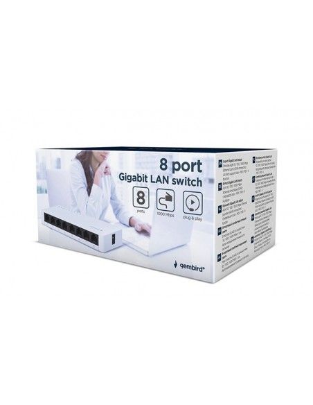 Gembird NSW-G8-01 switch No administrado Gigabit Ethernet (10 100 1000) Blanco