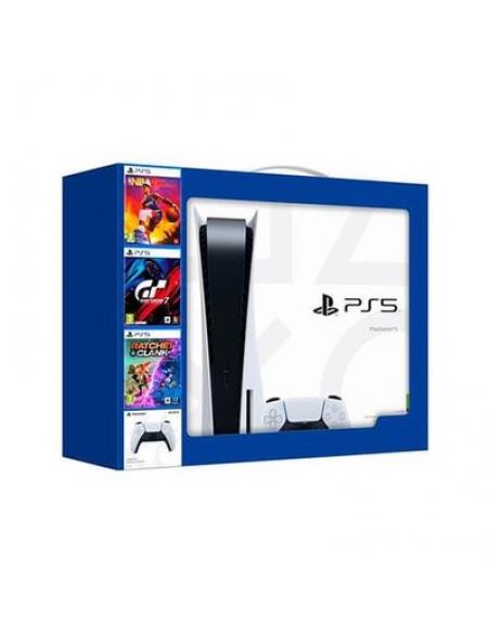 CONSOLA SONY PS5+DUALSENSE+NBA23+GT7+RATCHET