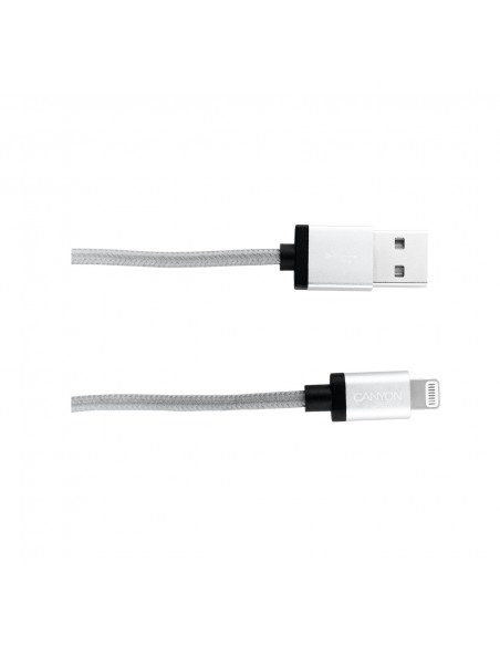 CABLE LIGHTNING TRENZADO A USB(A) 2.0 CANYON 1M GD