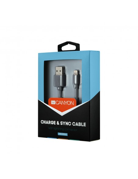 CABLE LIGHTNING A USB(A) 2.0 CANYON 1M BLANCO