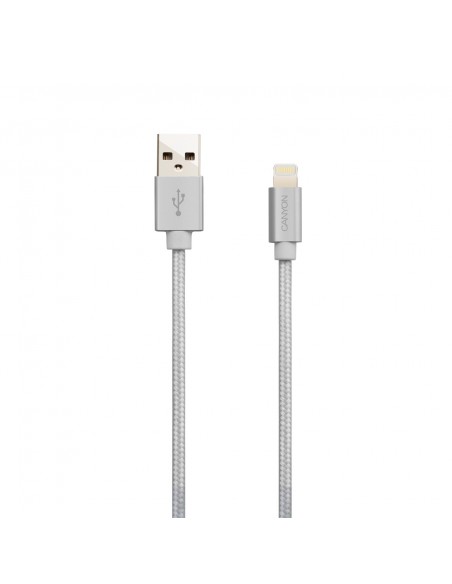 CABLE LIGHTNING TRENZADO A USB(A) 2.0 CANYON 1M WH