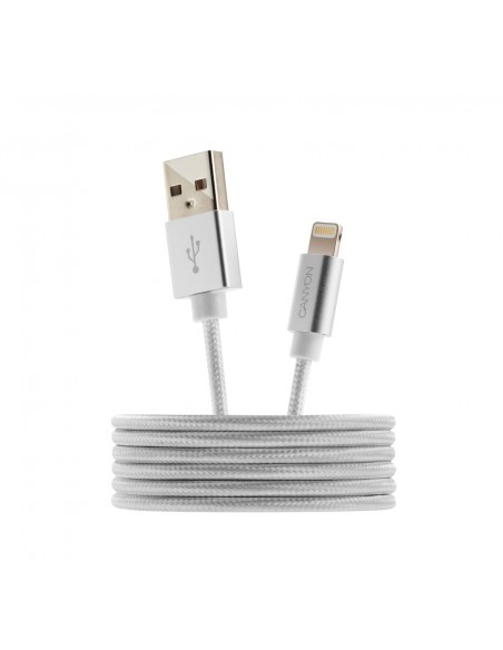 CABLE LIGHTNING TRENZADO A USB(A) 2.0 CANYON 1M WH