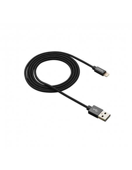 CABLE LIGHTNING TRENZADO A USB(A) 2.0 CANYON 1M BK