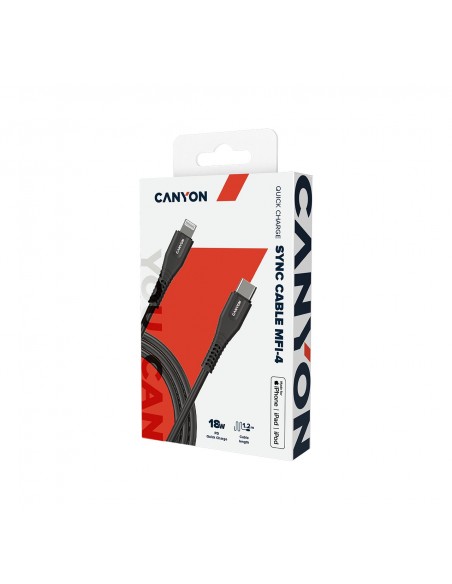 CABLE LIGHTNING A USB(C) CANYON 1.2M NEGRO