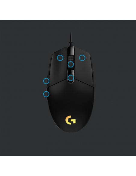 Logitech G G203 raton gaming usb tipo a 8000dpi negro