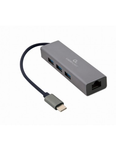 GEMBIRD ADAPTADOR DE RED USB-C GIGABIT CON CONCENTRADOR USB
