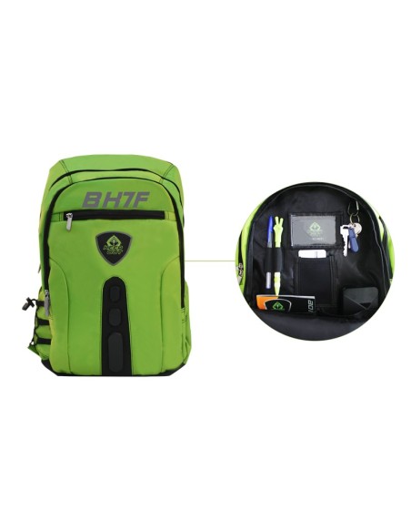KeepOut BK7F mochila Negro, Verde Imitación piel, Nylon
