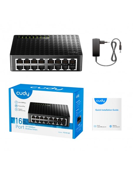 SWITCH CUDY 16-PORT 10 100 MBPS DESKTOP SWITCH FS1016D