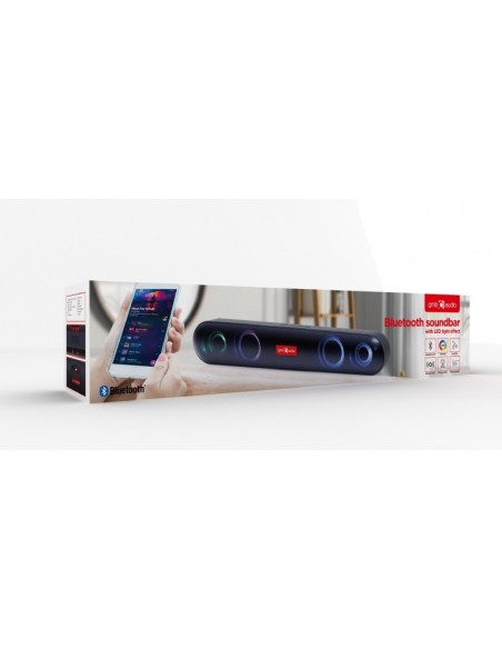 BARRA DE SONIDO GEMBIRDBLUETOOTH CON EFECTO DE LUZ LED NEGRA
