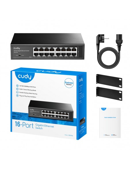 SWITCH CUDY 16-PORT GIGABIT METAL SWITCH GS1016