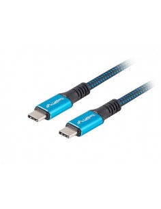 CABLE USB-C 4.0 LANBERG MACHO MACHO 0.5M 100W 8K 30HZ NEGRO AZUL