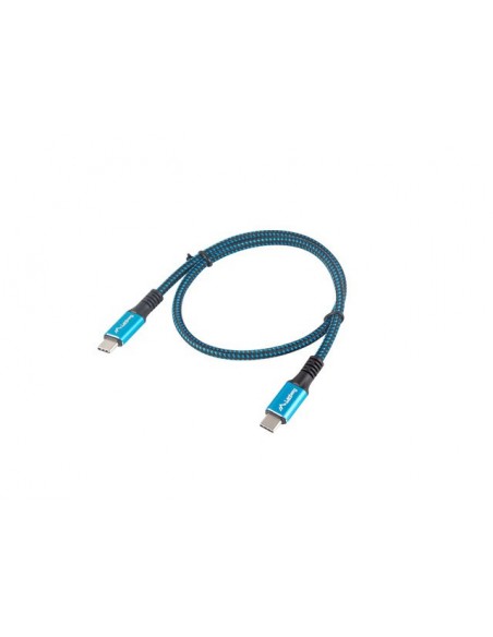 CABLE USB-C 4.0 LANBERG MACHO MACHO 0.5M 100W 8K 30HZ NEGRO AZUL