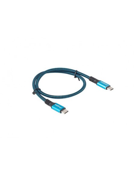 CABLE USB-C 4.0 LANBERG MACHO MACHO 0.5M 100W 8K 30HZ NEGRO AZUL