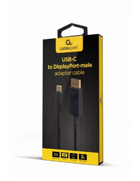 CABLE ADAPTADOR USB TIPO-C A DISPLAYPORT 4K 15 CM NEGRO
