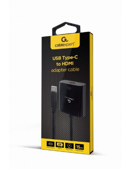 CABLE ADAPTADOR USB TIPO-C A HDMI 4K 30HZ 15 CM NEGRO