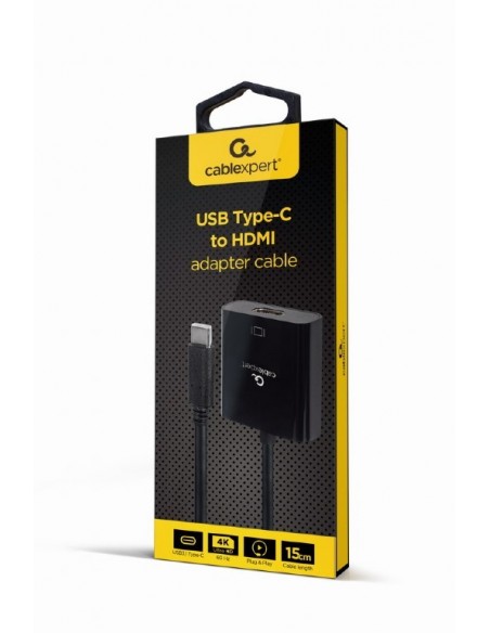 CABLE ADAPTADOR USB TIPO-C A HDMI 4K 60HZ 15 CM NEGRO