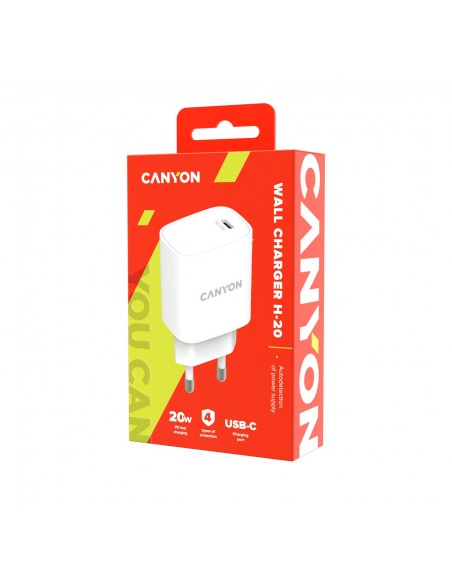 CARGADOR USB-C CANYON H-20-03 WHITE
