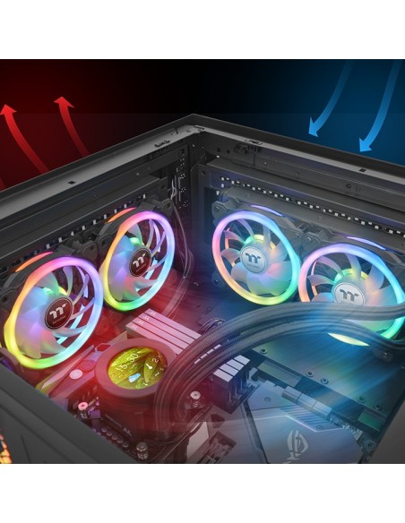VENTILADOR 120X120 THERMALTAKE SWAFAN 12 RGB PE PACK 3UD