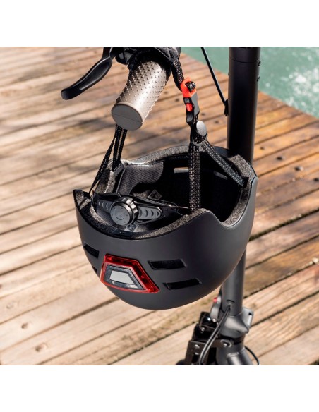 YOUIN CASCO CON LED FRONTAL Y TRASERO NEGRO  (TALLA L)