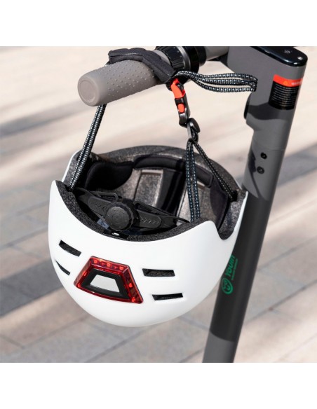 YOUIN CASCO CON LED FRONTAL Y TRASERO BLANCO  (TALLA L)