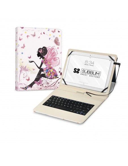 FUNDA CON TECLADO MICRO USB – TYPE C KEYTAB USB 11" HADAS