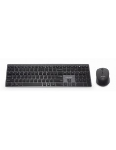 KIT INALAMBRICO TECLADO RATON RETROILUMINADO PRO BUSINESS SLIM DISEÃ?O ES NEGRO