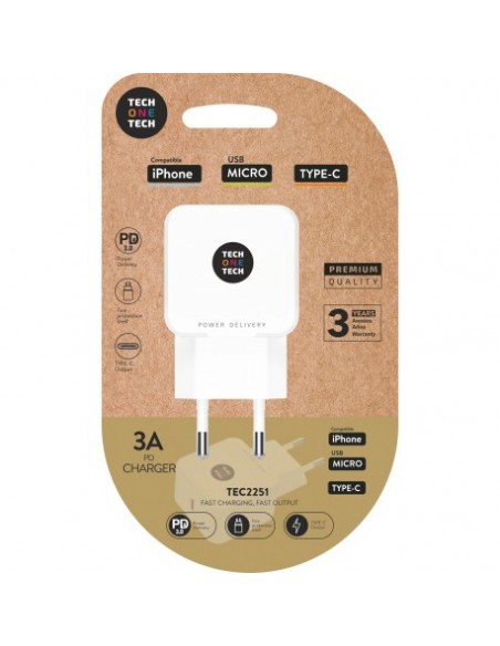 TECH1TECH TEC2251 cargador de dispositivo móvil Blanco Inter