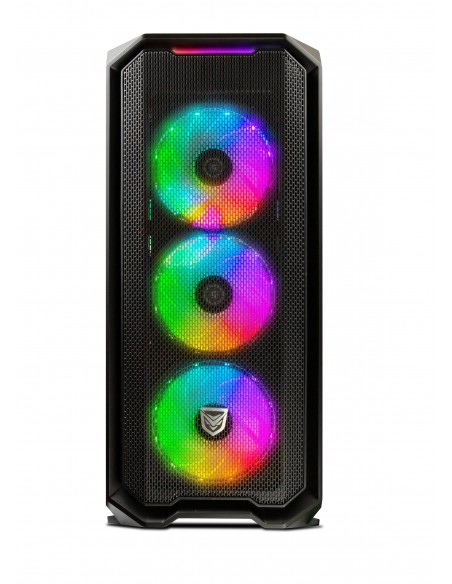 Nfortec Torre Gaming Krater Para Pc Con Cristal Templado Y Ventiladores Rgb De Mm Color Negro