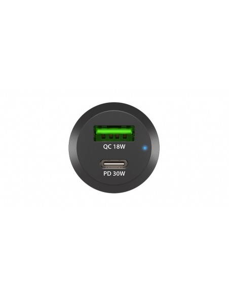 CARGADOR COCHE NATEC CONEY 1XUSB, 1XUSB-C QC3.0, PD 3.0 48W NEGRO