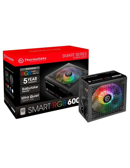 Thermaltake Smart RGB 600W ATX 80 Plus Negra