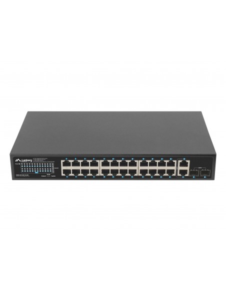 SWITCH LANBERG 24 PTOS 1GB POE+ 2X SFP 2X GBIT ETHERNET 250W RACK 19"