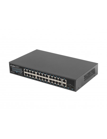 SWITCH LANBERG 24 PTOS 1GB POE+ 2X SFP 2X GBIT ETHERNET 250W RACK 19"